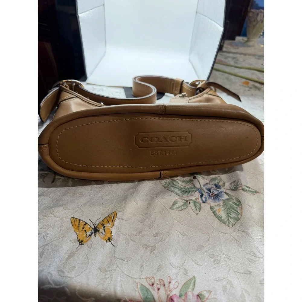Coach‎ Ergo Tan Leather Hobo Bag Shoulder Purse F13354 Lilac Lining